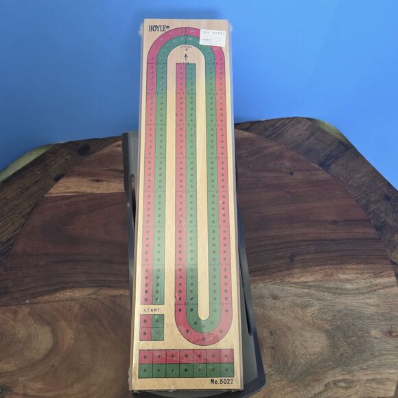 Vintage HOYLE Wooden Cribbage Board #5022 Continuous Track 2 Lane SEALED NEW - Picture 6 of 11